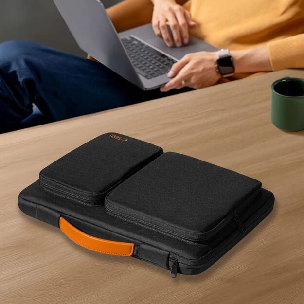 Tech-Protect Defender Bag for 15-16 Laptop - Black and Orange 13