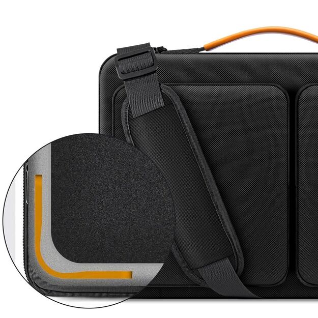Tech-Protect Defender Bag for 15-16 Laptop - Black and Orange 3