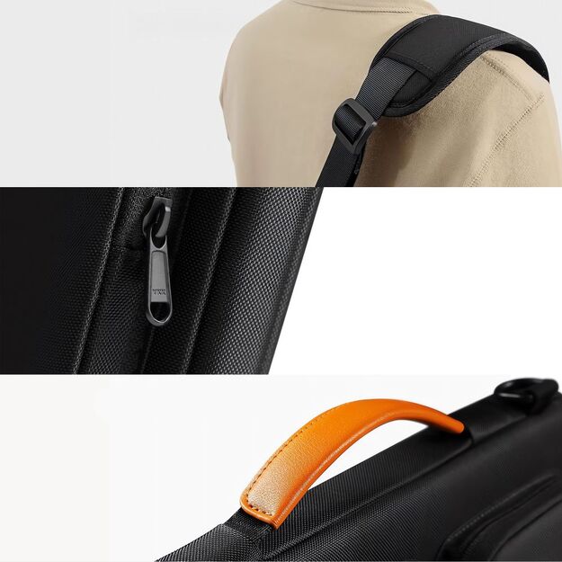Tech-Protect Defender Bag for 15-16 Laptop - Black and Orange 11
