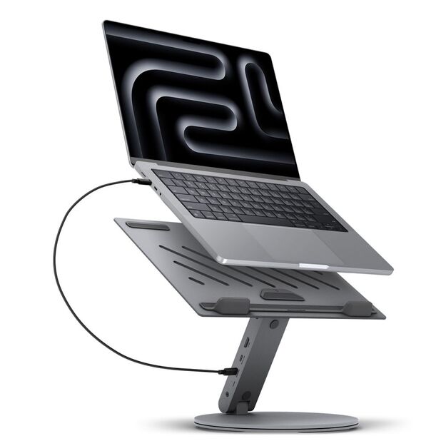 Spigen LD204H Stand + Hub 6-in-1 - Gray 1