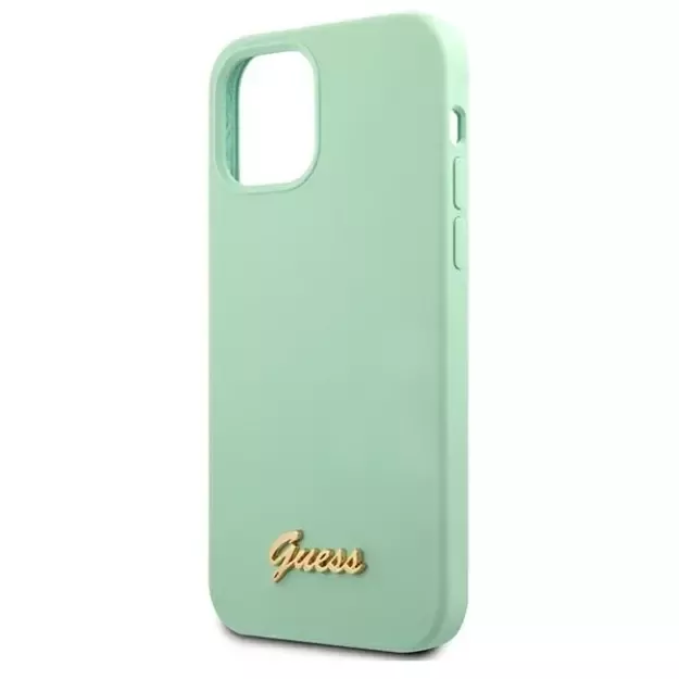 Guess GUHCP12MLSLMGGN iPhone 12/12 Pro 6.1&quot  green/green hardcase Metal Logo Script 12