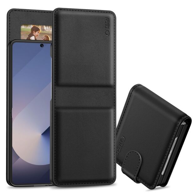 Tech-Protect Wallet Case for Samsung Galaxy Z Flip 6 / 7 Fe - Black