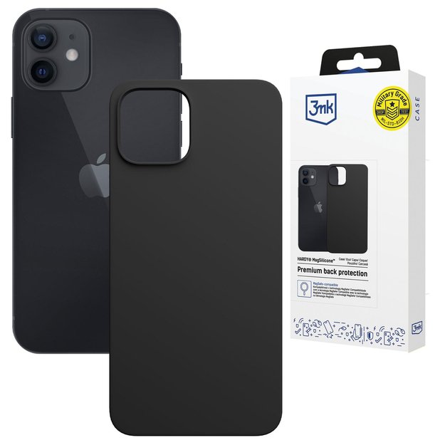 3mk Hardy MagSilicone Case for Apple iPhone 12 - Black