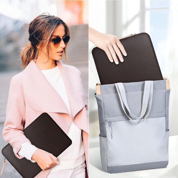 Tech-Protect Fleece Laptop Bag 13-14&quot  - Brown 13