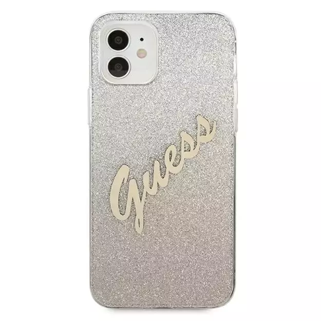 Guess GUHCP12SPCUGLSGO iPhone 12 mini 5.4&quot  gold/gold hardcase Glitter Gradient Script 2