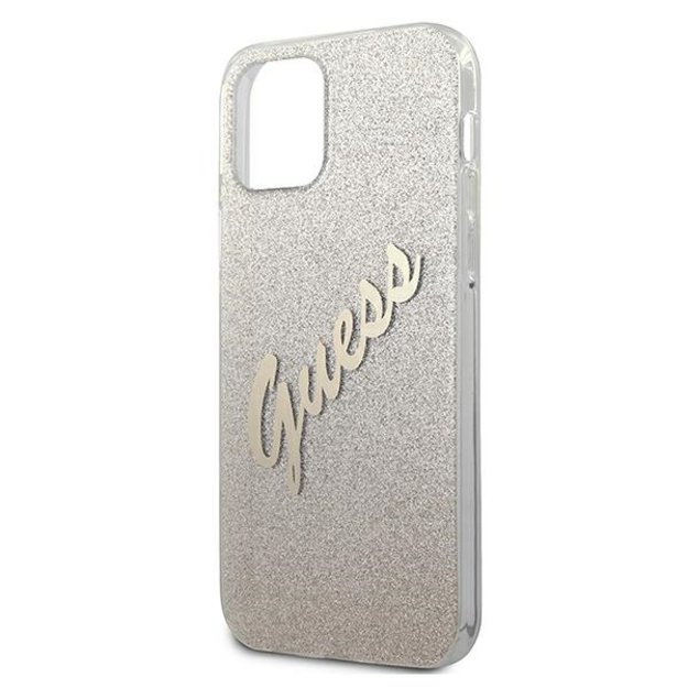 Guess GUHCP12SPCUGLSGO iPhone 12 mini 5.4&quot  gold/gold hardcase Glitter Gradient Script 12