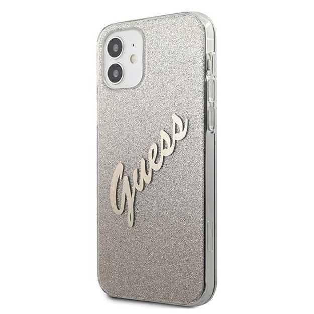 Guess GUHCP12SPCUGLSGO iPhone 12 mini 5.4&quot  gold/gold hardcase Glitter Gradient Script 8