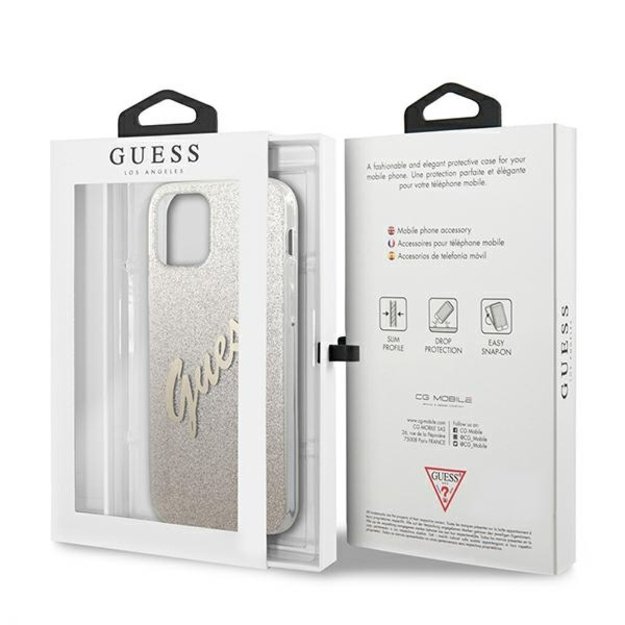 Guess GUHCP12SPCUGLSGO iPhone 12 mini 5.4&quot  gold/gold hardcase Glitter Gradient Script 14