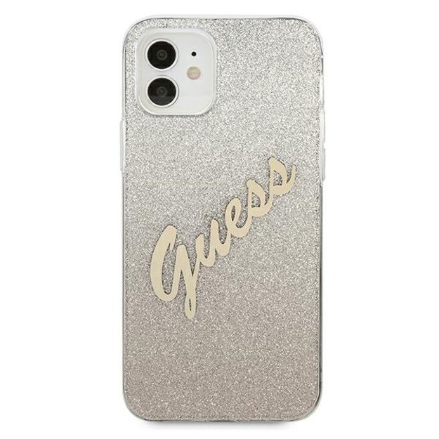 Guess GUHCP12SPCUGLSGO iPhone 12 mini 5.4&quot  gold/gold hardcase Glitter Gradient Script 9