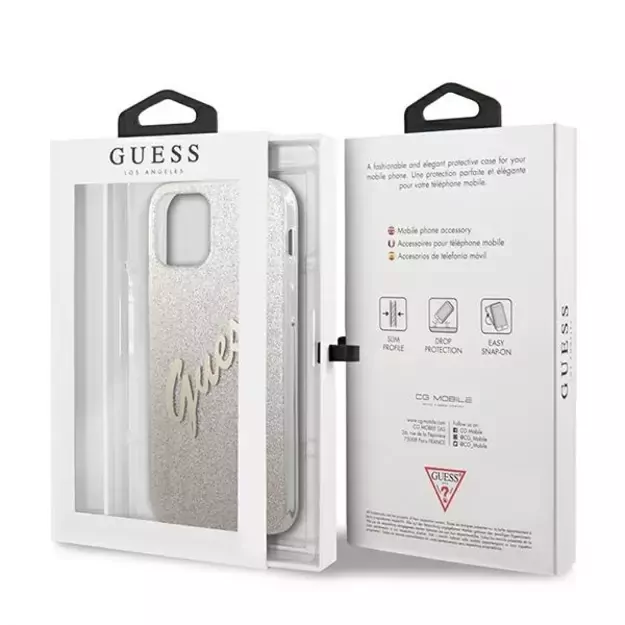 Guess GUHCP12SPCUGLSGO iPhone 12 mini 5.4&quot  gold/gold hardcase Glitter Gradient Script 7