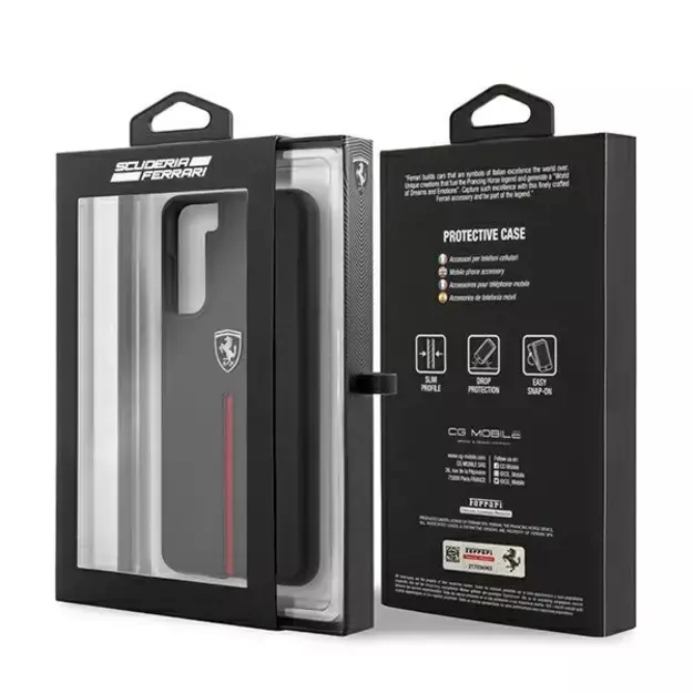 Ferrari FEOSIHCS21MBK S21+ G996 black/black hardcase Off Track Leather Nylon Stripe 7