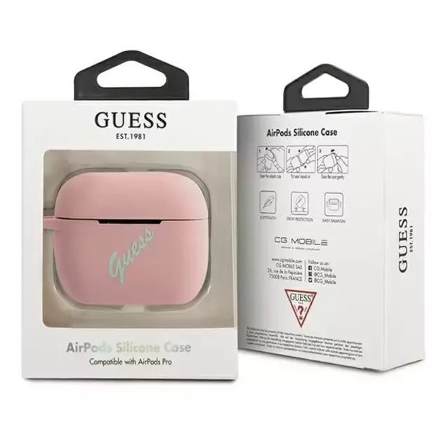 Guess GUACAPLSVSPG AirPods Pro cover rose green/pink green Silicone Vintage 2