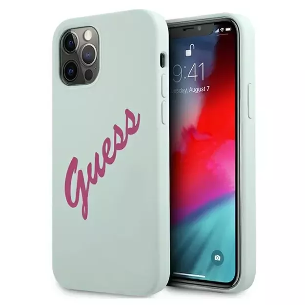 Guess GUHCP12MLSVSBF iPhone 12/12 Pro 6.1&quot  blue fuchsia/blue fuschia hardcase Silicone Vintage