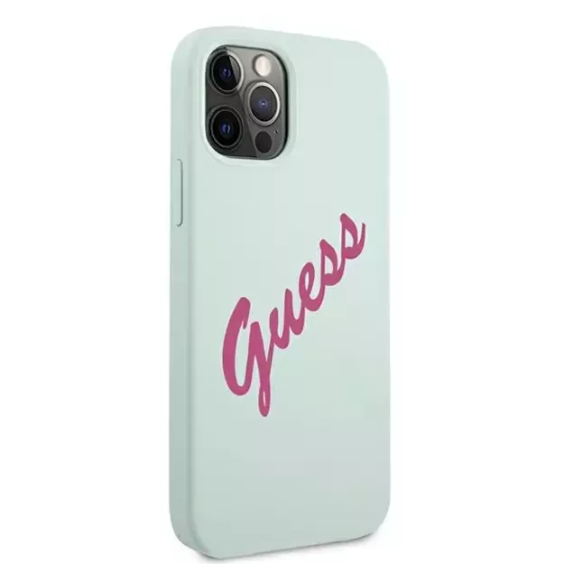 Guess GUHCP12MLSVSBF iPhone 12/12 Pro 6.1&quot  blue fuchsia/blue fuschia hardcase Silicone Vintage 3