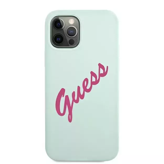 Guess GUHCP12MLSVSBF iPhone 12/12 Pro 6.1&quot  blue fuchsia/blue fuschia hardcase Silicone Vintage 2