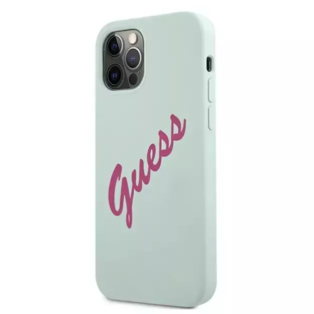 Guess GUHCP12MLSVSBF iPhone 12/12 Pro 6.1&quot  blue fuchsia/blue fuschia hardcase Silicone Vintage 1