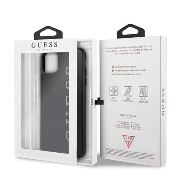 Guess GUHCN65LGMLBK iPhone 11 Pro Max black/black hard case Glitter Logo 12