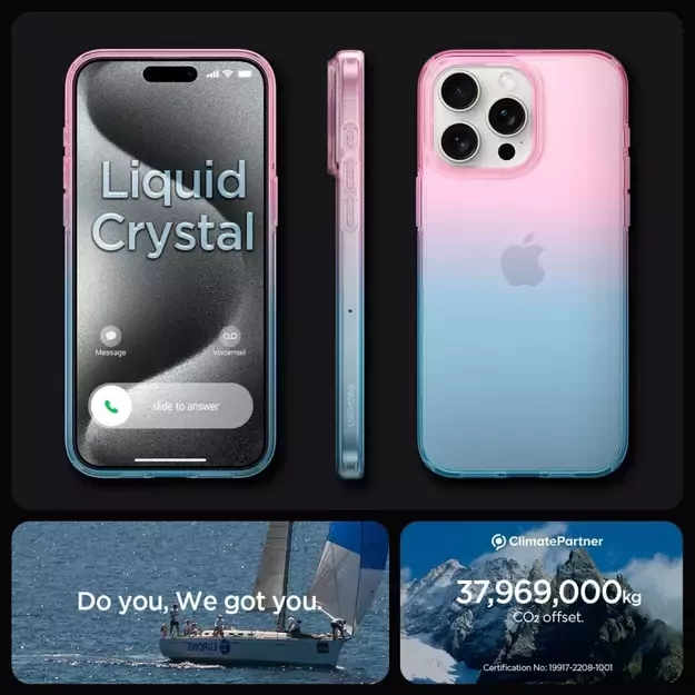 Spigen Liquid Crystal iPhone 15 Pro Case - Pink/Blue 20