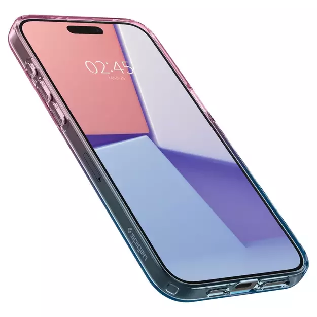 Spigen Liquid Crystal iPhone 15 Pro Case - Pink/Blue 8