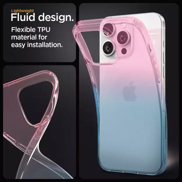 Spigen Liquid Crystal iPhone 15 Pro Case - Pink/Blue 22