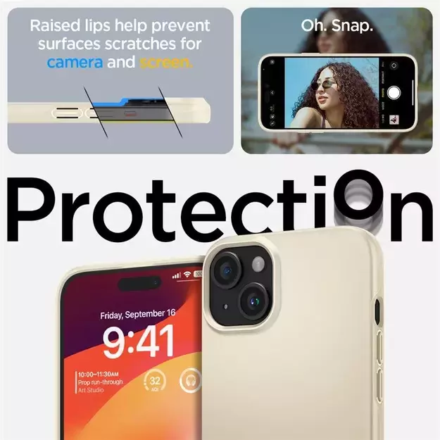 Spigen Thin Fit iPhone 15 Plus Case - Beige 9