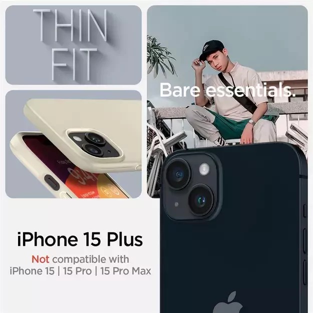 Spigen Thin Fit iPhone 15 Plus Case - Beige 3