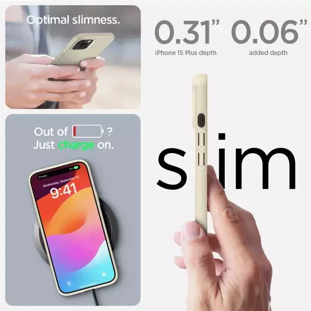 Spigen Thin Fit iPhone 15 Plus Case - Beige 11