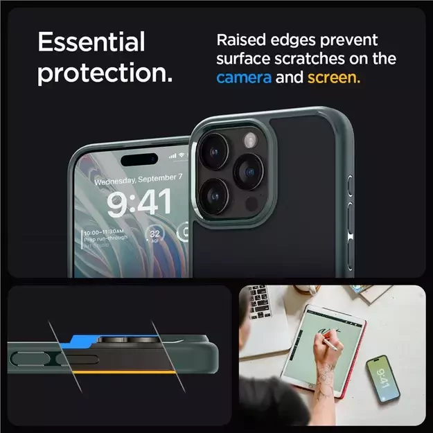 Spigen Ultra Hybrid iPhone 15 Pro Max Case - Dark Green 16