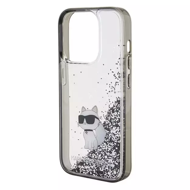 Karl Lagerfeld Liquid Glitter Choupette case for iPhone 15 Pro Max - transparent 11