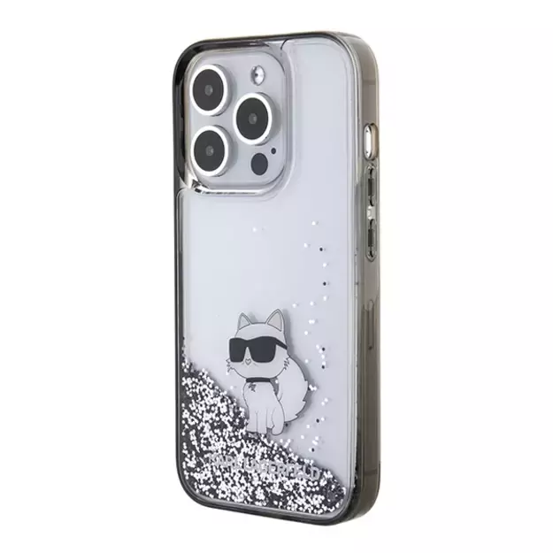 Karl Lagerfeld Liquid Glitter Choupette case for iPhone 15 Pro Max - transparent 14