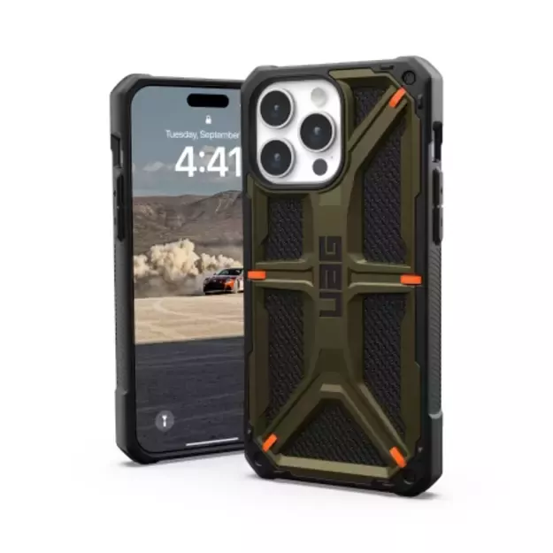 UAG Monarch case for iPhone 15 Pro Max - green kevlar 3
