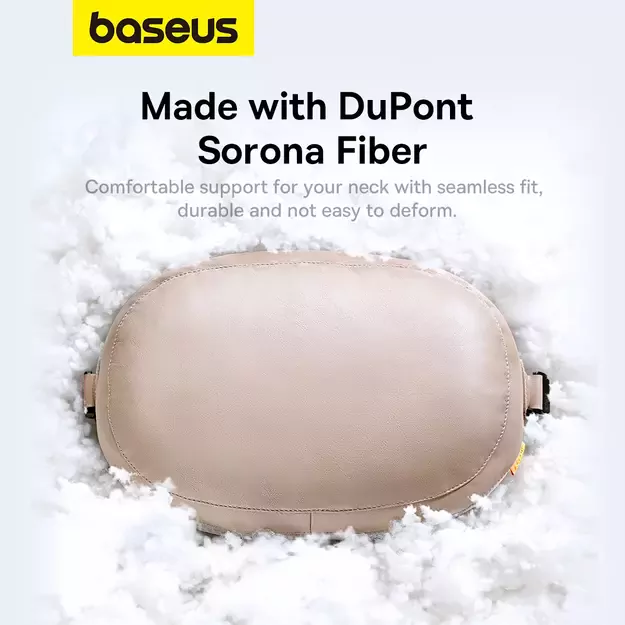 Baseus ComfortRide Series car headrest cushion with 2 materials - beige 12