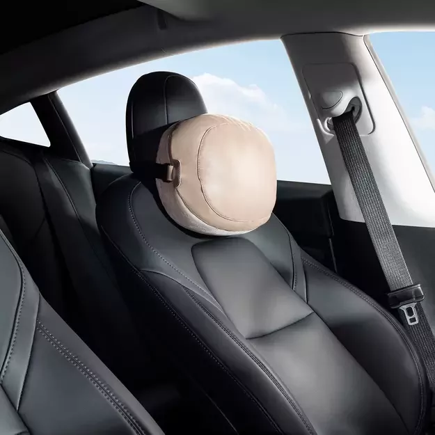 Baseus ComfortRide Series car headrest cushion with 2 materials - beige 9
