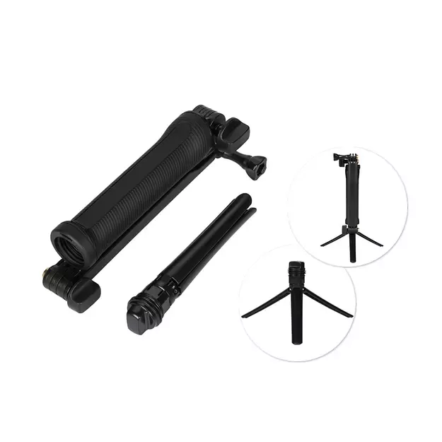 3 in 1 Monopod Tripod with Selfie Stick for GoPro - Black 5