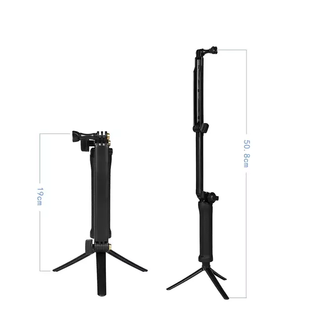 3 in 1 Monopod Tripod with Selfie Stick for GoPro - Black 8