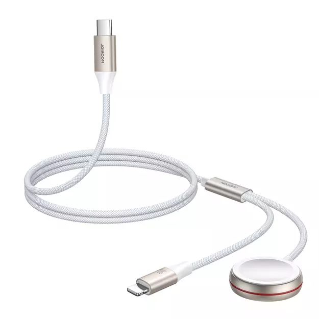 Joyroom 2 in 1 Lightning cable and inductive charger for Apple Watch 1.5m white (S-IW012) 5