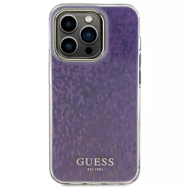 Guess GUHCP15LHDECMP iPhone 15 Pro 6.1&quot  pink/pink hardcase IML Faceted Mirror Disco Iridescent 9