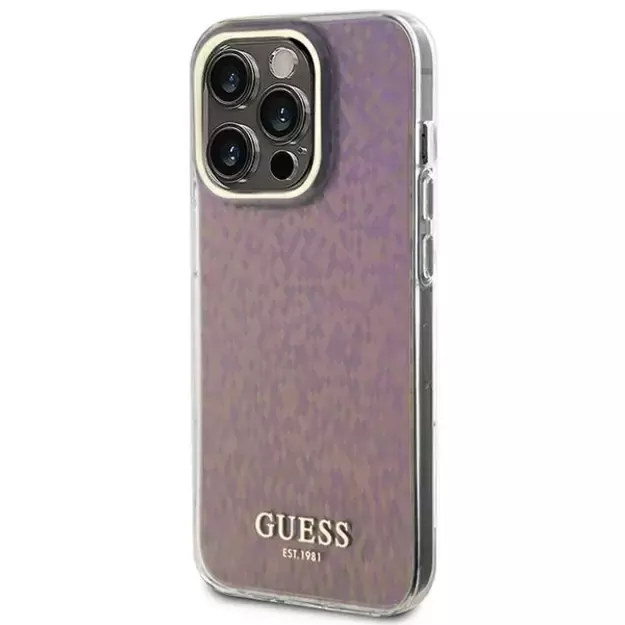 Guess GUHCP15LHDECMP iPhone 15 Pro 6.1&quot  pink/pink hardcase IML Faceted Mirror Disco Iridescent 8