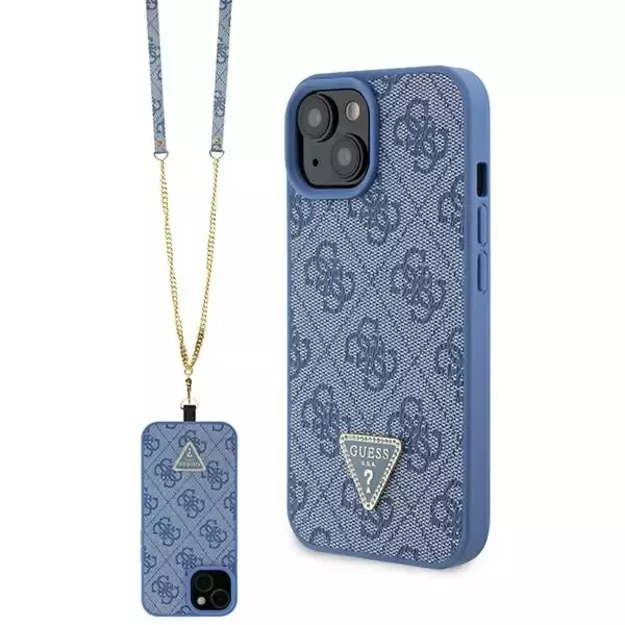 Guess GUHCP15SP4TDSCPB iPhone 15 6.1&quot  blue/blue hardcase Crossbody 4G Metal Logo