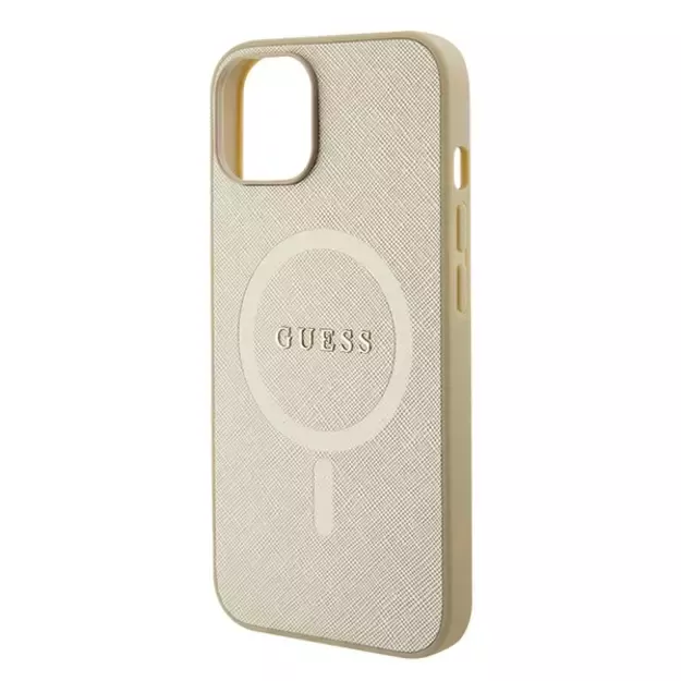 Guess GUHMP15SPSAHMCB iPhone 15 6.1&quot  gold/gold hardcase Saffiano MagSafe 4