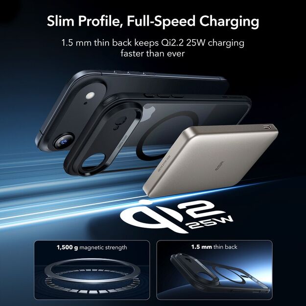 ESR Classic Hybrid MagSafe + Tempered Glass Set for iPhone 17 Air - Clear Black 5