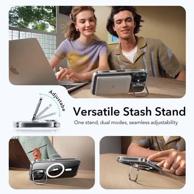 ESR Classic Hybrid Kickstand MagSafe Case for iPhone 17 - Clear 6