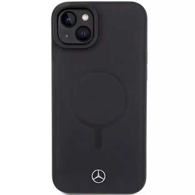 Mercedes Smooth Leather MagSafe case for iPhone 15 Plus - black 2