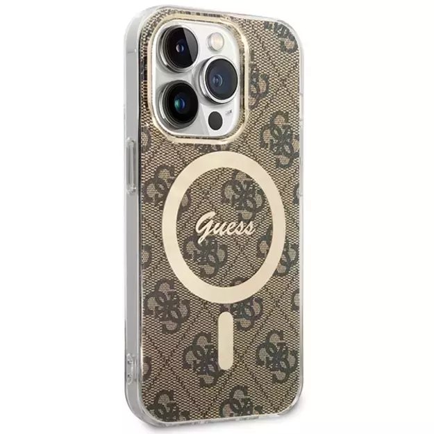 Guess IML 4G MagSafe case for iPhone 15 Pro - brown 2