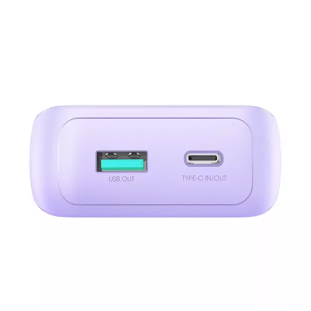 Joyroom JR-PBC07 20000mAh 30W mini power bank with USB-C and Lightning cables - purple 4