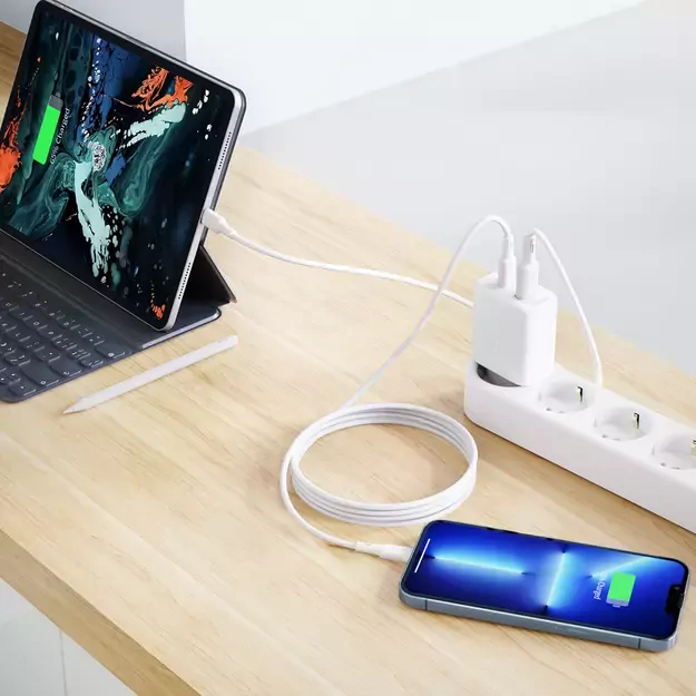 Acefast wall charger USB Type C / USB 20W, PPS, PD, QC 3.0, AFC, FCP white (A25 white) 22