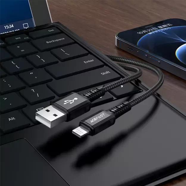 Acefast cable MFI USB - Lightning 1.2m, 2.4A black (C1-02 black) 5
