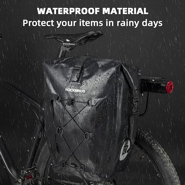 Rockbros 30140022001 waterproof bicycle bag for trunk - black 1