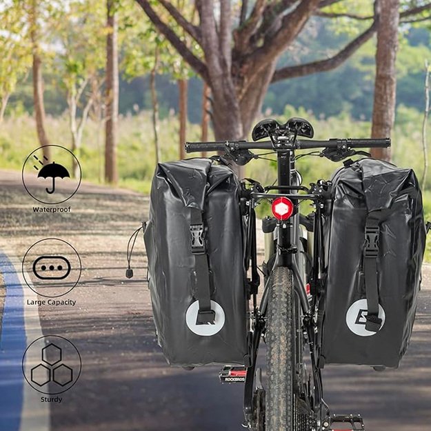 Rockbros 30140022001 waterproof bicycle bag for trunk - black 2