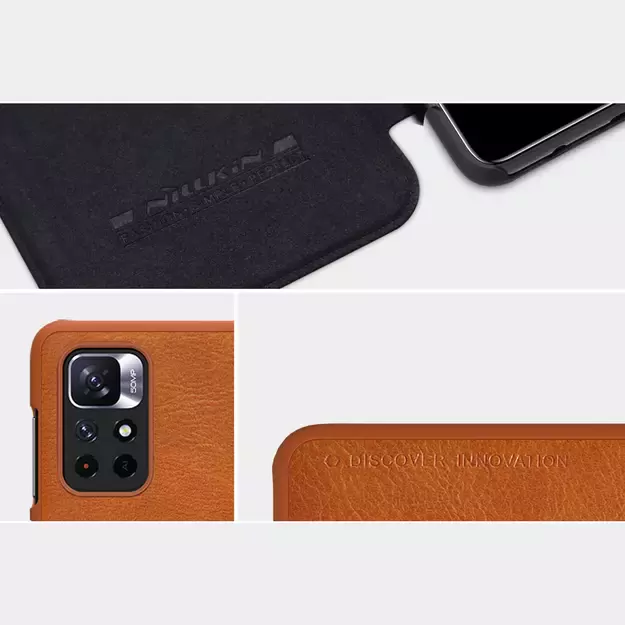 Nillkin Qin Case Flip Case for Xiaomi Redmi Note 11T 5G / 11S 5G / 11 5G (China) / Poco M4 Pro 5G - Black 29